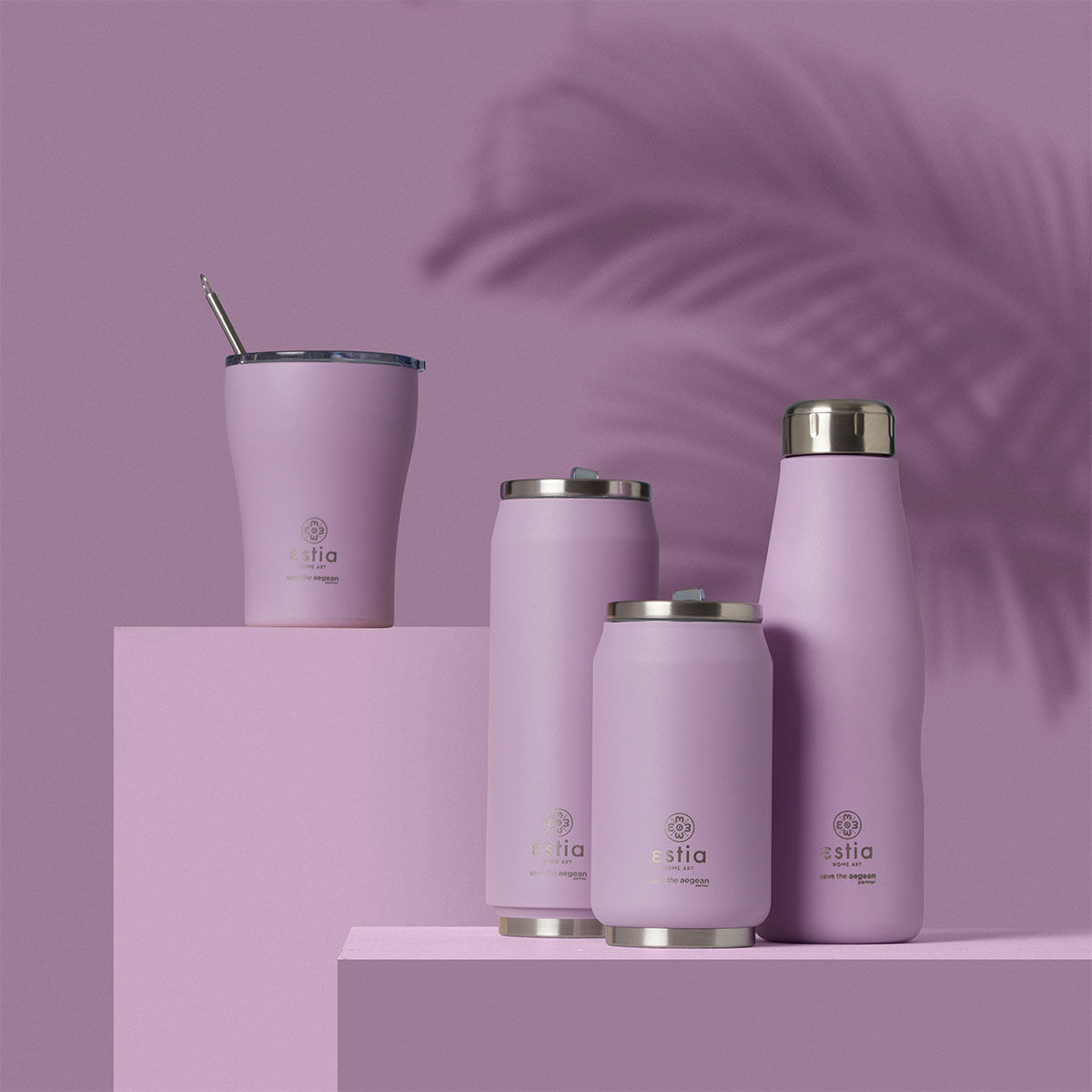 Estia Μπουκάλι Θερμός Travel Flask Save The Aegean Lavender Purple 500ml - 1