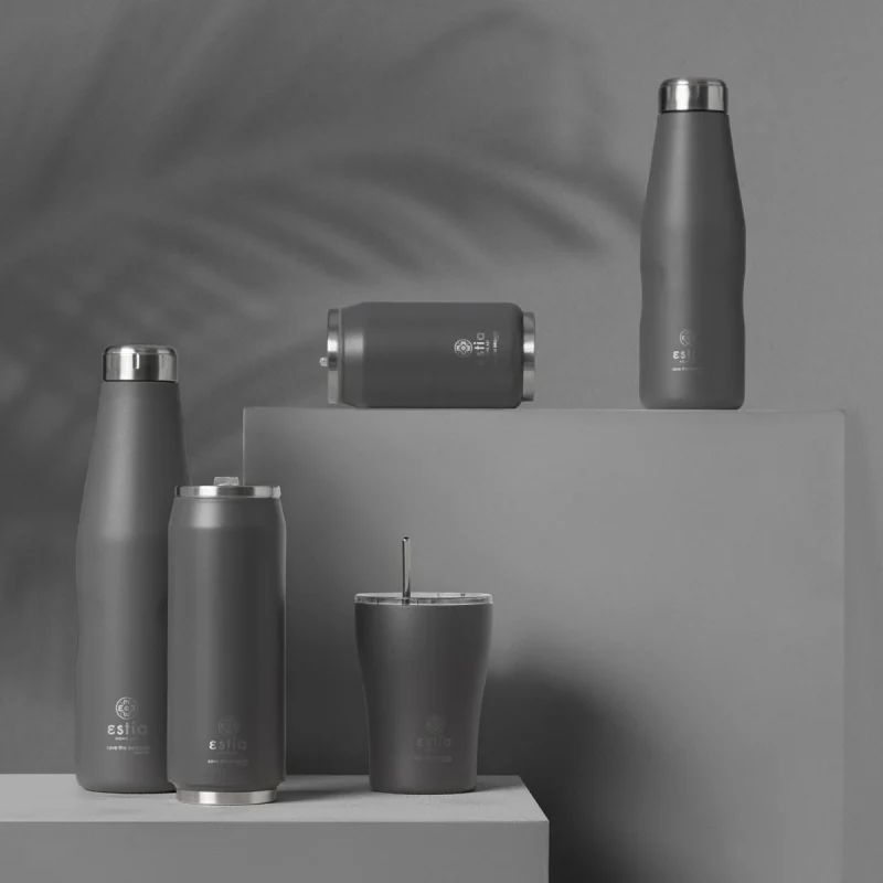 Estia Μπουκάλι Θερμός Travel Flask Save The Aegean Fjord Grey 750ml - 1