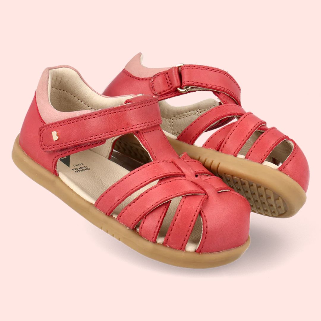 Bobux Βρεφικά Πέδιλα Step Up Cross Jump Mineral Red + Rose - 1