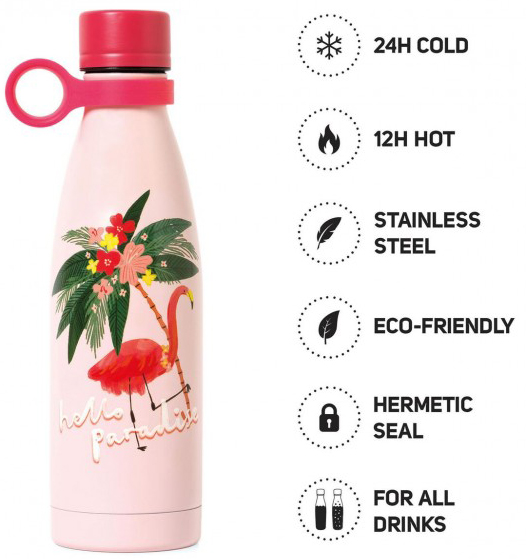 Legami Milano Ανοξείδωτο Μπουκάλι-Θερμός Hot&Cold Flamingo 500ml - 1