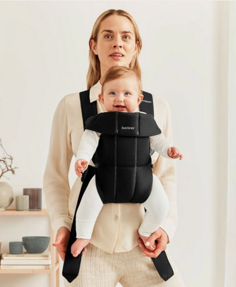 BabyBjorn Βρεφικός Μάρσιπος Mini Woven Black - 1
