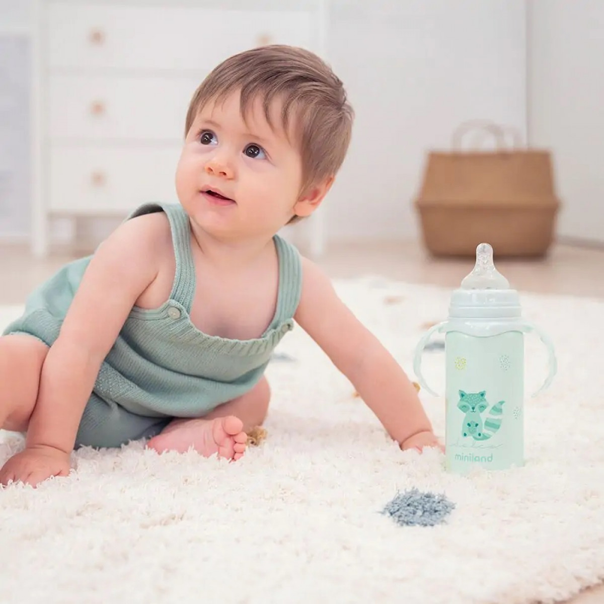 Miniland Βρεφικό Παγούρι Θερμός με Θηλή Thermobaby 240ml Dolce Mint - 1