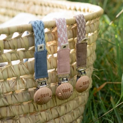 Bibs Κλιπ Πιπίλας Braided Cornflower/Dusty Blue - 1