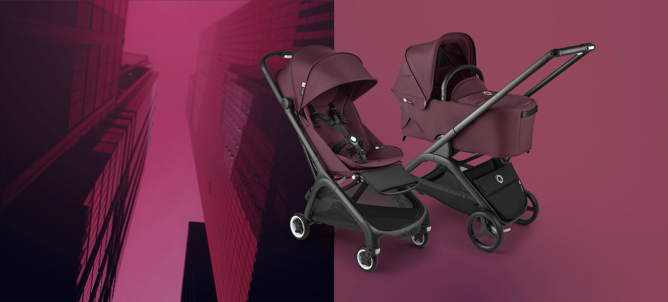 Bugaboo Βρεφικό Πορτ Μπεμπέ Dragonfly Complete Dark Cherry - 1