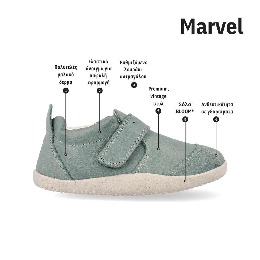 Bobux Δερμάτινα Ανατομικά Βρεφικά Παπούτσια Xplorer Marvel Jeans - 1