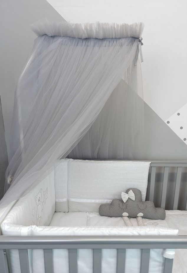 Baby Star Κουνουπιέρα Βρεφικού Δωματίου Elegant 10m Γκρι - 1