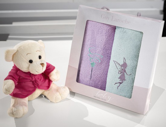 Guy Laroche Βρεφικές Πετσέτες Μπάνιου Lilac-Mint 2τμχ. Girl Set 4 35x50εκ. - 1