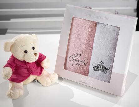 Guy Laroche Βρεφικές Πετσέτες Μπάνιου Pink-Mint 2τμχ. Girl Set 2 35x50εκ. - 1