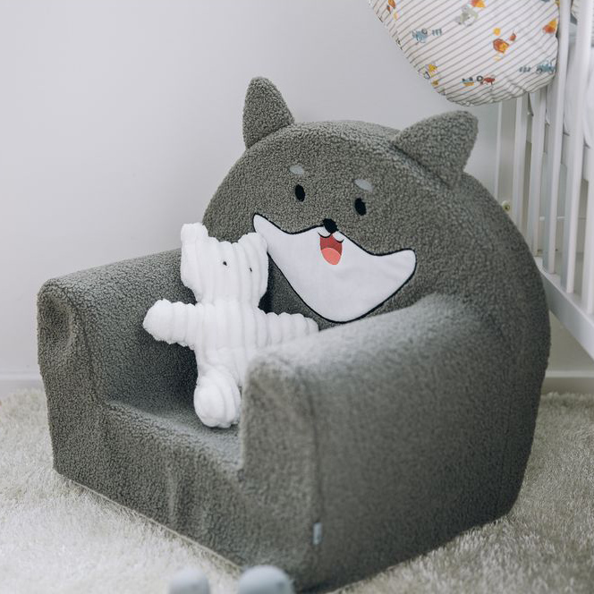 freeON Bubaba Παιδική Πολυθρόνα Panda Grey 43x47x34εκ. - 1