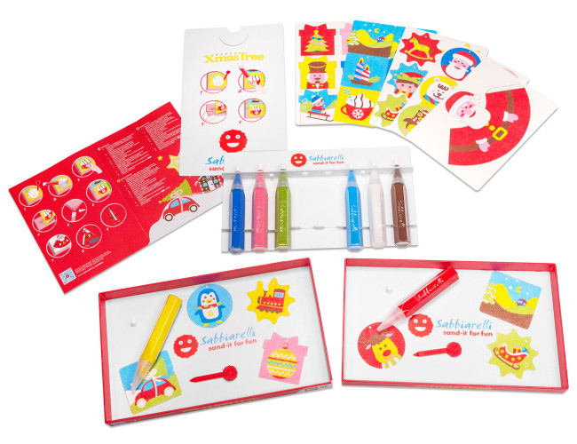 Sabbiarelli Smart Kit με 8 Μαρκαδόρους Μαρμαρόσκονης, 24 Στολίδια & 3D Άγιο Βασίλη Happy Xmas Tree +3 ετών - 1