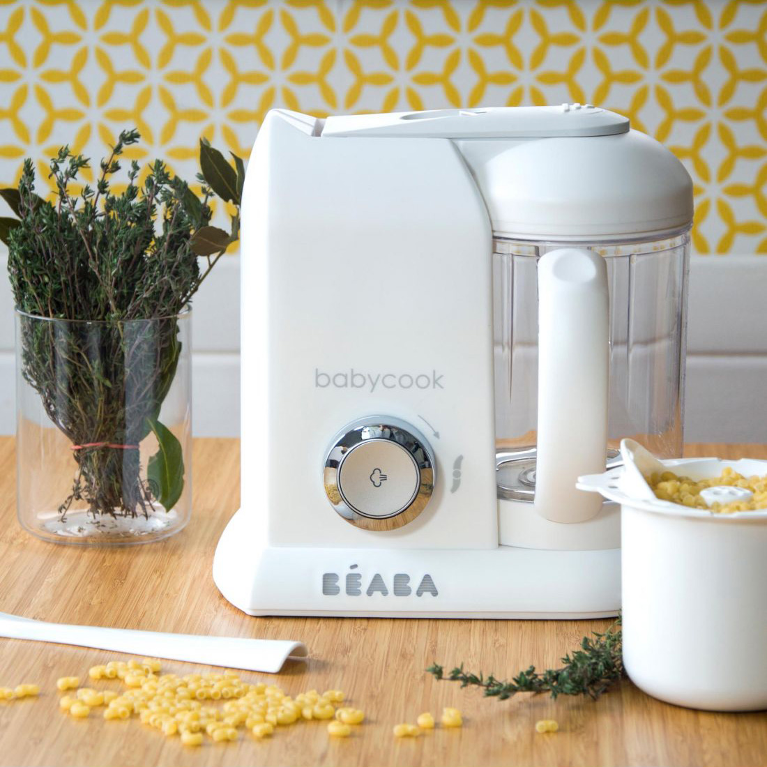 Beaba Βρεφικός Ατμογάγειρας & Μπλέντερ Babycook Solo White/Silver 1.1lt - 1