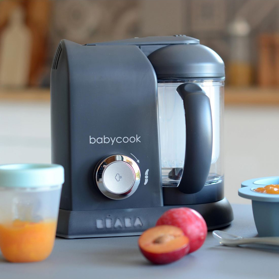 Beaba Βρεφικός Ατμογάγειρας & Μπλέντερ Babycook Solo Dark/Grey 1.1lt - 1