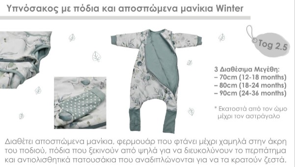 Bebe Stars Χειμωνιάτικος Υπνόσακος 2.5TOG με Πόδια & Αποσπώμενα Χέρια Winter Boho - 1