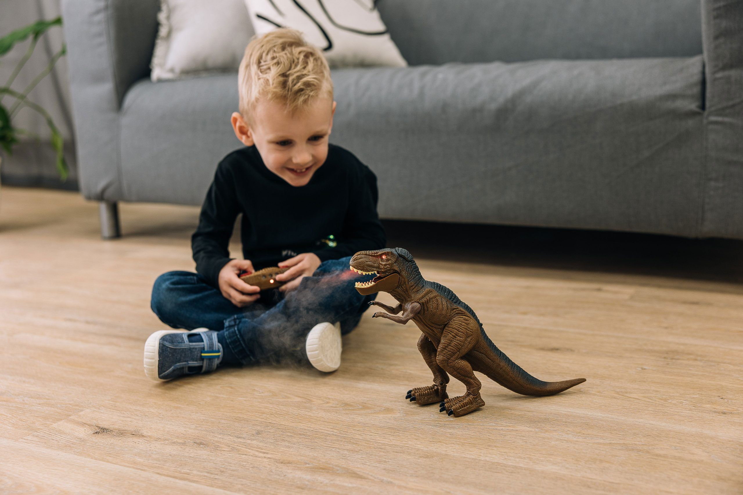 FreeOn Free2Play Φιγούρα Δεινόσαυρος Tyrannosaurus Rex με Τηλεχειριστήριο, Εφέ Ατμού, Φωτός & Ήχους - 1