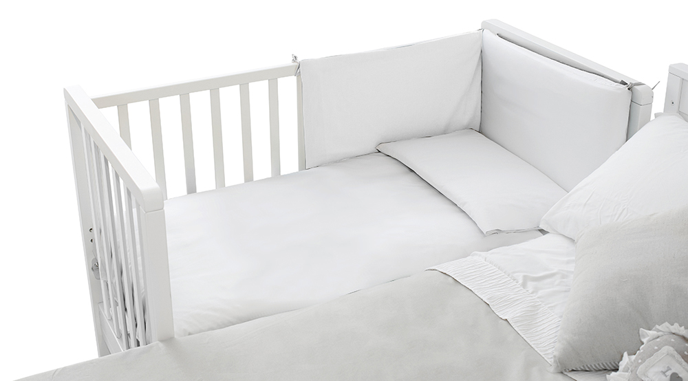 PALI Πολυμορφικό Βρεφικό Σετ Win Bianco-Natural με Λίκνο (90x73cm) Μετατρεπόμενο σε Κρεβάτι (133x73cm), με Στρώματα Λίκνου, Κρεβατιού και Προστατευτικό Κάγκελο - 2