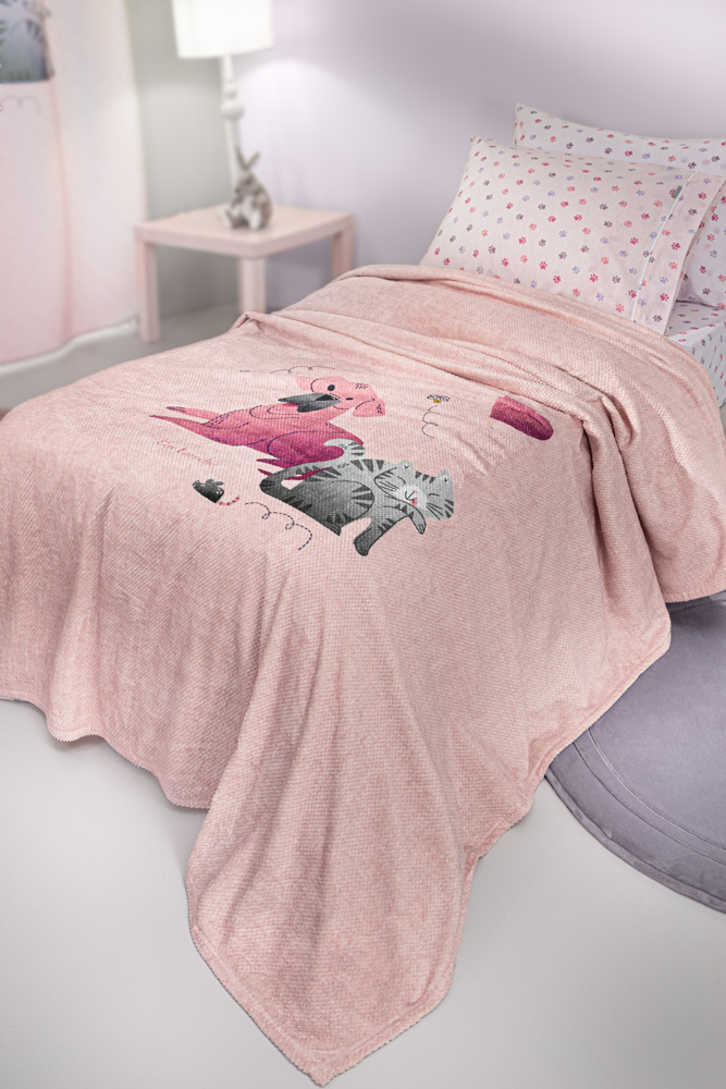 Guy Laroche Παιδική Κουβέρτα Fleece Ultrasoft Μονή Paw Pinky 160x220εκ. - 1