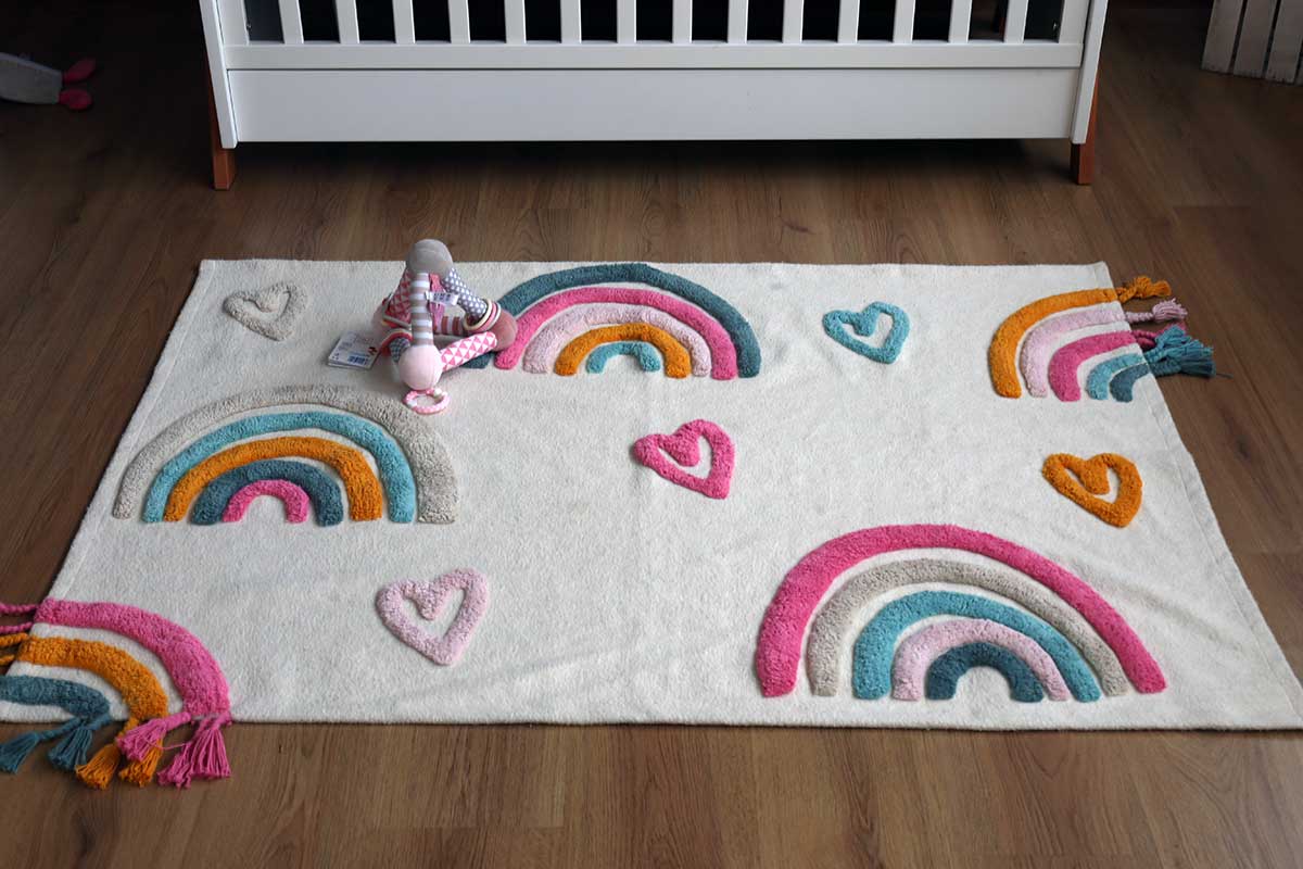 BabyBliss Βαμβακερό Πλενόμενο Χαλί Παιδικού Δωματίου Over The Rainbow 120x160εκ. - 1