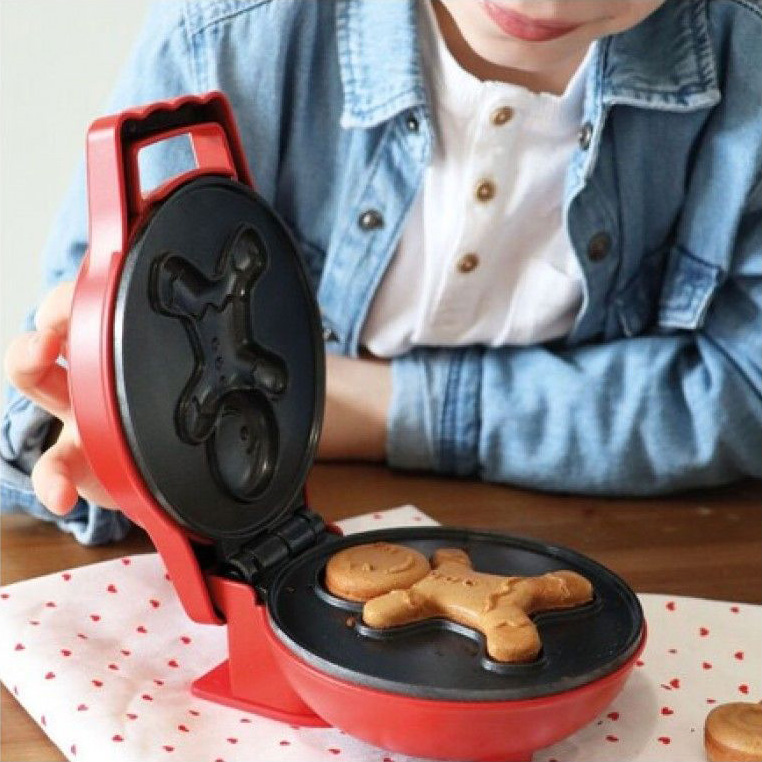 Scrap Cooking Mini Waffle Factory Συσκευή για Βάφλα σε Σχήμα Gingerbread Man - 1