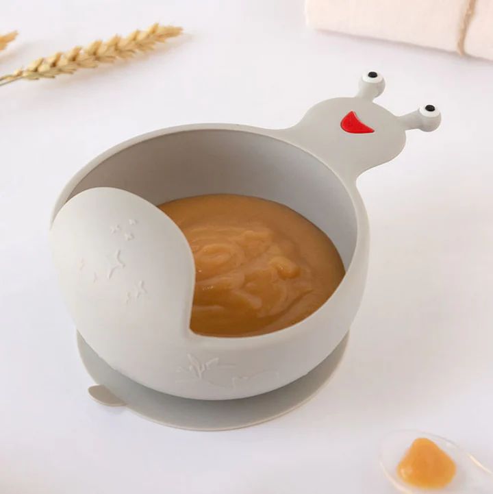 Kiokids Παιδικό Μπολ Σιλικόνης Σαλιγκάρι Γκρι 9x17εκ. - 1
