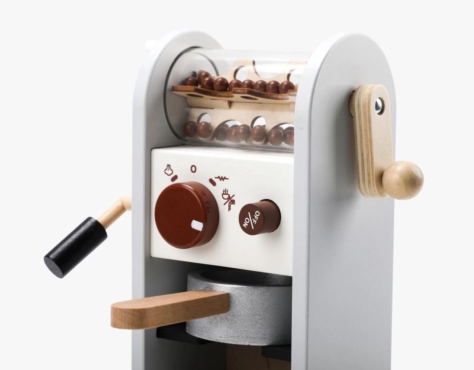 Eli Neli Montessori Coffee Machine Ξύλινη Παιδική Mηχανή Kαφέ με Kόκκους Γκρι - 1