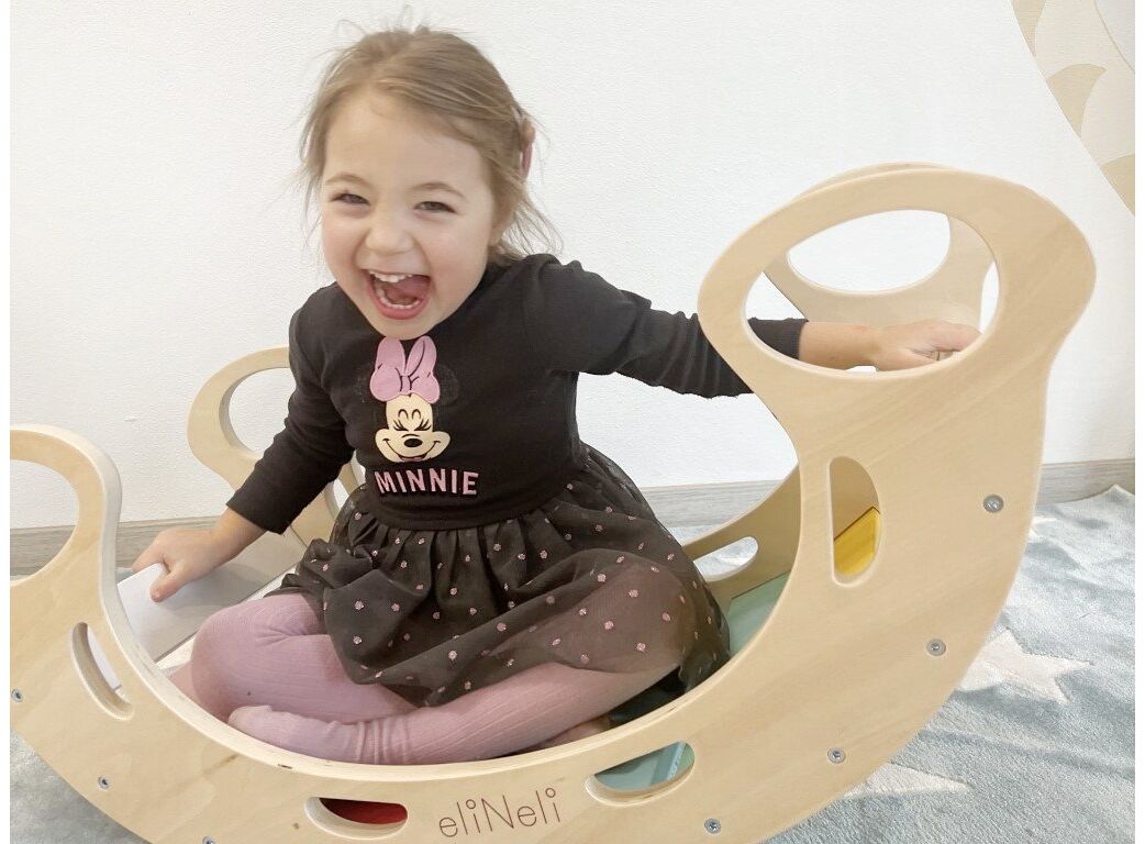 EliNeli Montessori Ξύλινη Πολυλειτουργική Σανίδα Ισορροπίας 5 σε 1 - 1