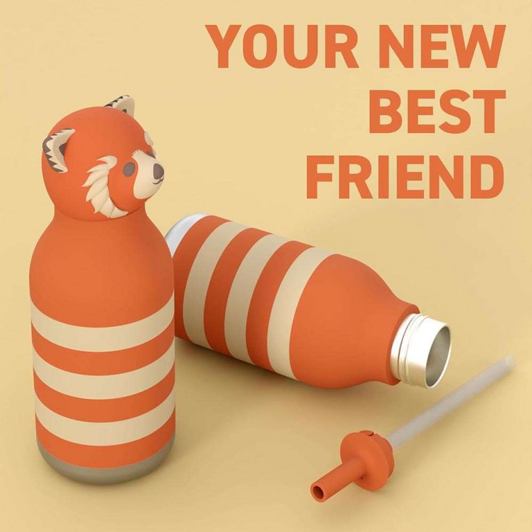 Asobu Παιδικό Μπουκάλι Θερμός Besties Κόκκινο Πάντα 470ml - 1