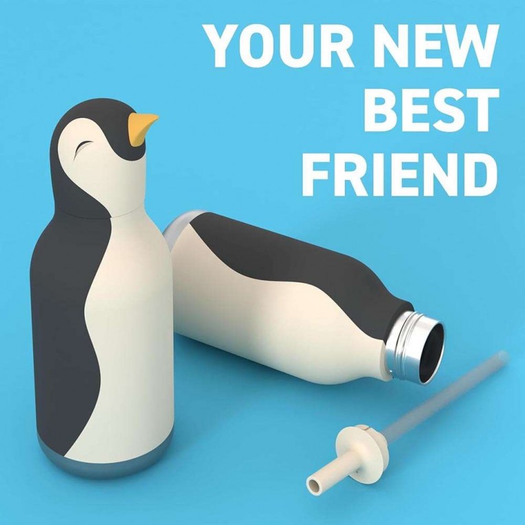 Asobu Παιδικό Μπουκάλι Θερμός Besties Πιγκουίνος 470ml - 1