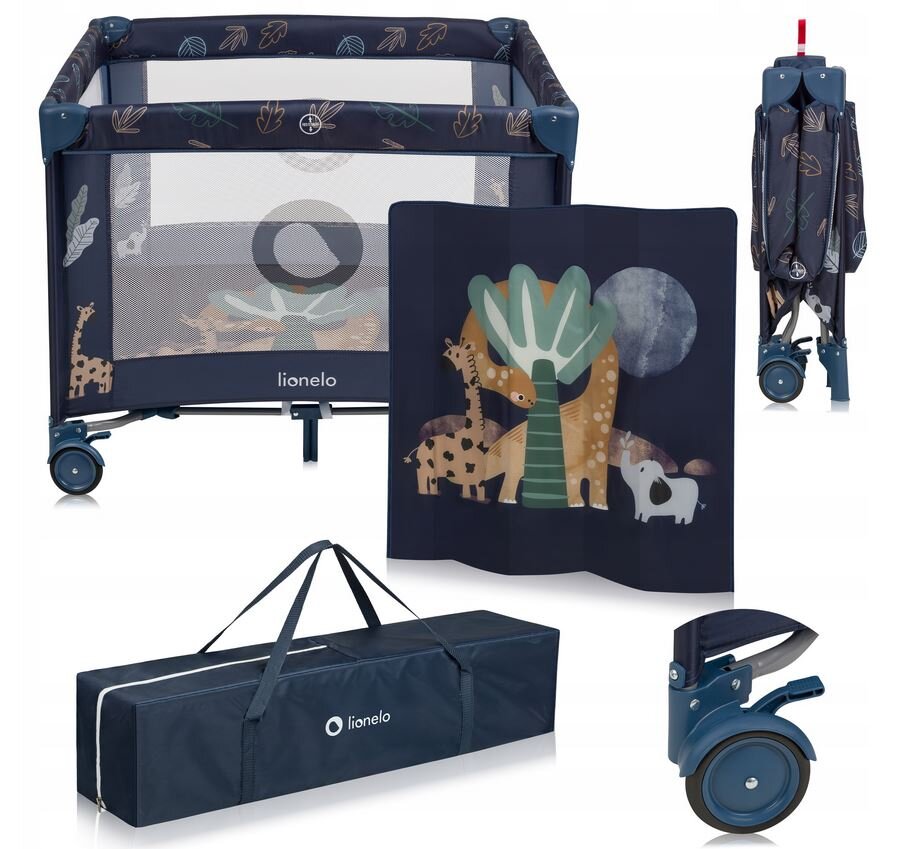 Lionelo Bonnie Παρκοκρέβατο Ενός Επιπέδου Blue Navy - 1