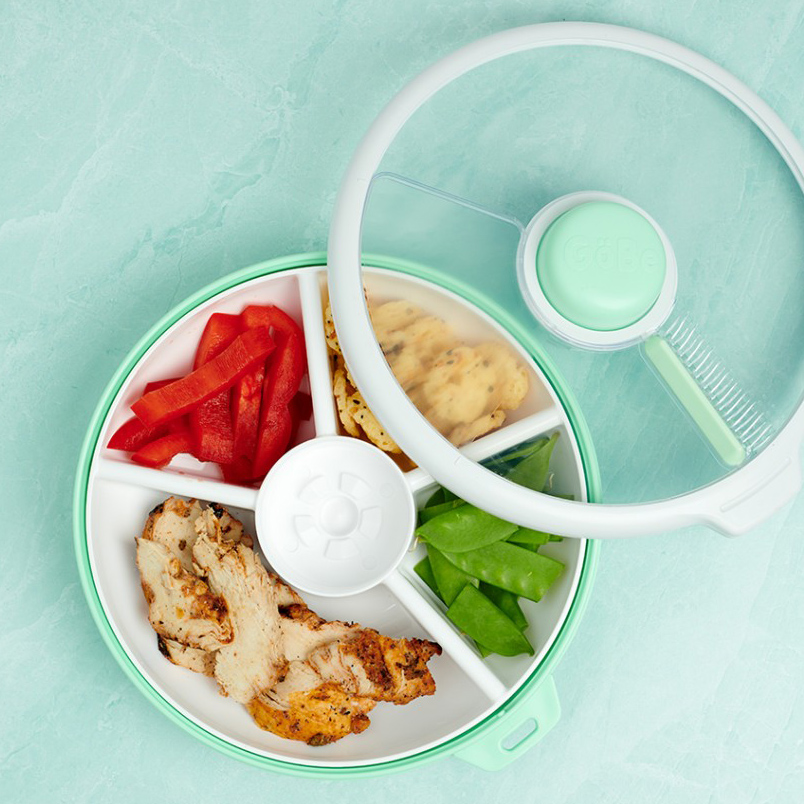 GoBe Παιδικό Δοχείο Σνακ με 5 Θήκες Snack Spinner Large Mint Green 21x5εκ. - 1