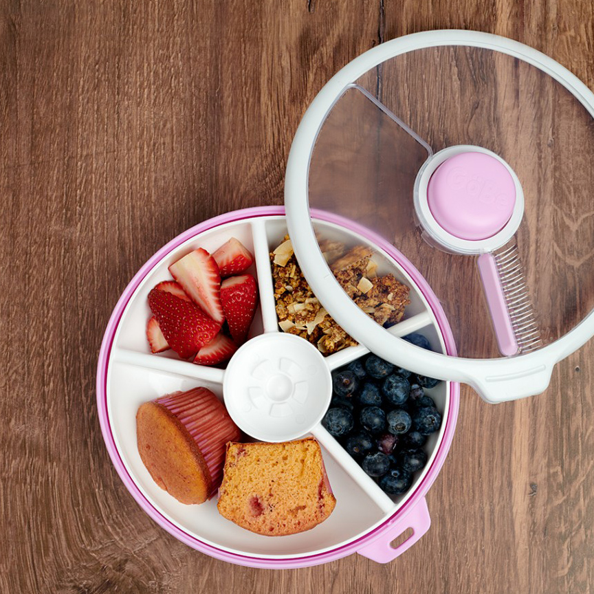 GoBe Παιδικό Δοχείο Σνακ με 5 Θήκες Snack Spinner Large Taro Purple 21x5εκ. - 1