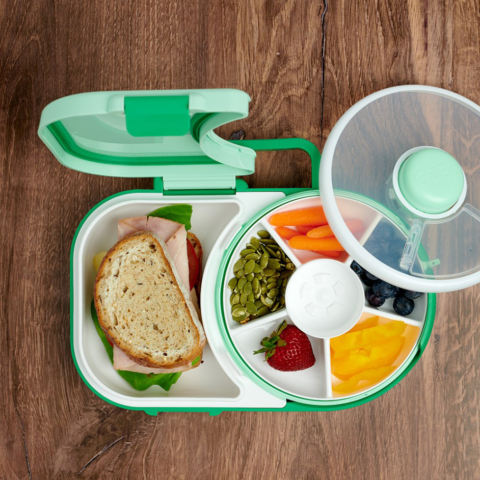 GoBe Παιδικό Φαγητοδοχείο με Θήκες Lunchbox Sage Green - 1