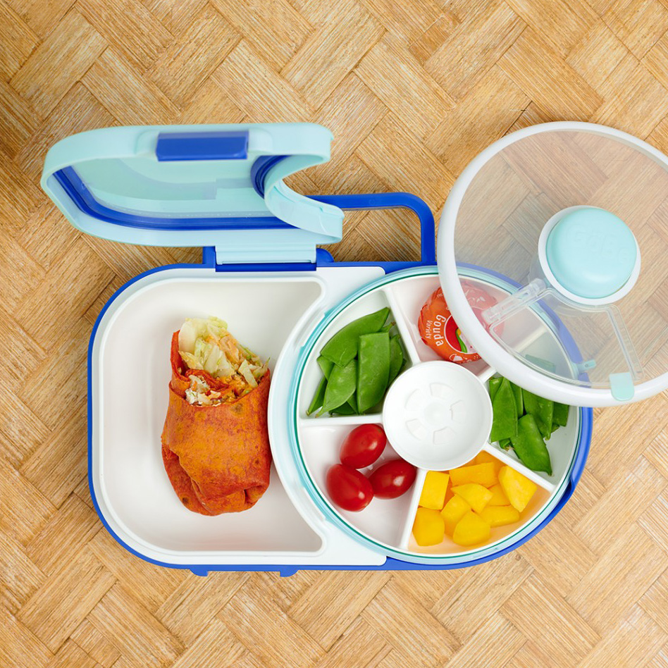 GoBe Παιδικό Φαγητοδοχείο με Θήκες Lunchbox Blueberry Blue - 1