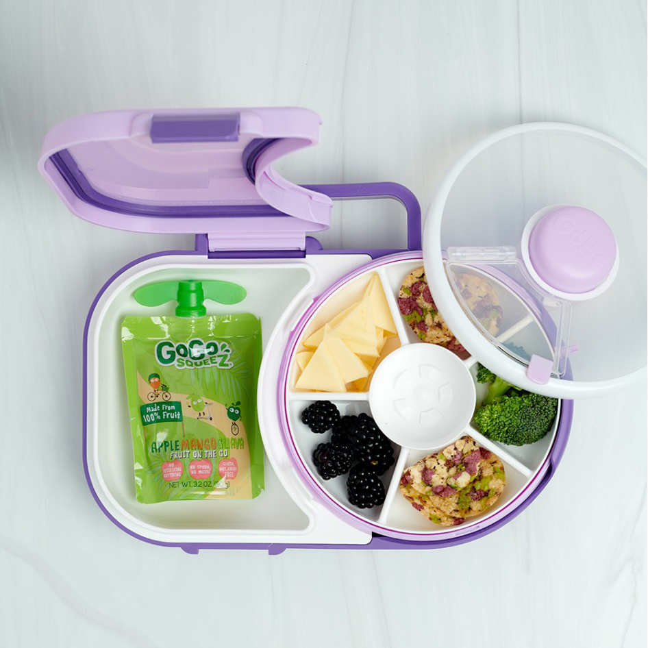 GoBe Παιδικό Φαγητοδοχείο με Θήκες Lunchbox Grape Purple - 1
