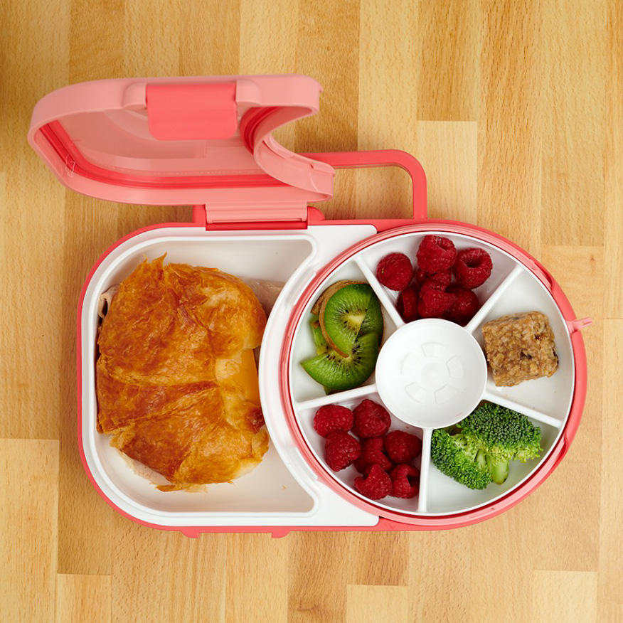 GoBe Παιδικό Φαγητοδοχείο με Θήκες Lunchbox Watermelon Pink - 1