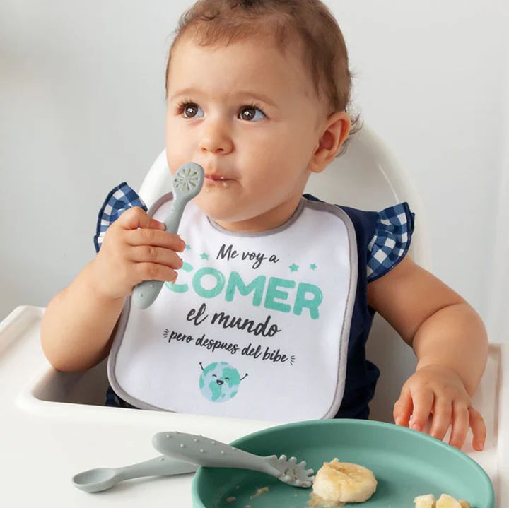 Kiokids Σετ Κουταλάκια Σιλικόνης Αυτοσίτισης Γκρι 6m+ 3τμχ. - 1