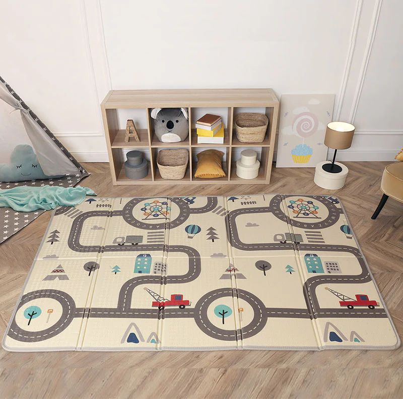 Kiokids Αναδιπλούμενο Χαλάκι Παιχνιδιού Circuit Playmat 200x150εκ. - 1