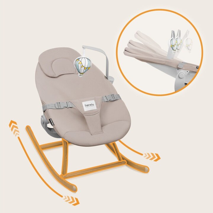 Lionelo Dalia Set Καρεκλάκι Φαγητού & Relax 4 σε 1 Gray Stone Natural - 4