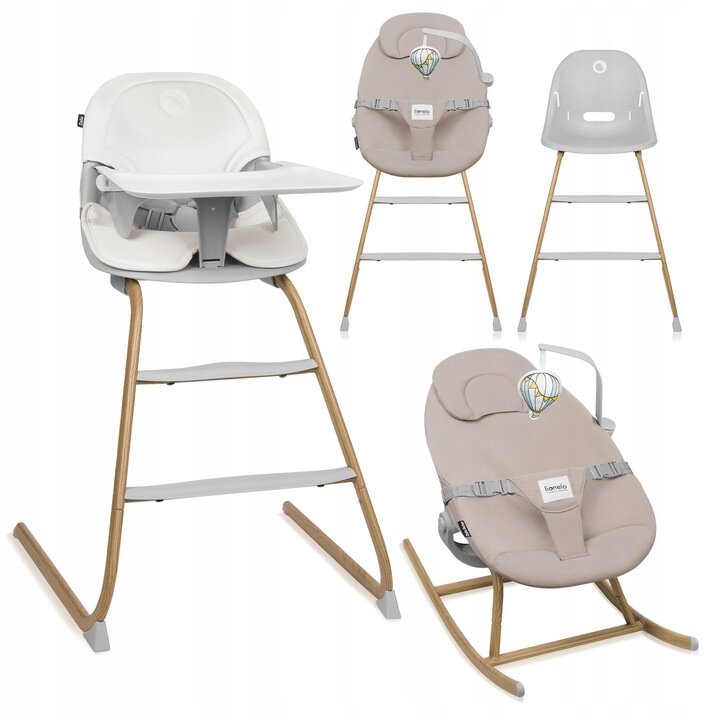Lionelo Dalia Set Καρεκλάκι Φαγητού & Relax 4 σε 1 Gray Stone Natural - 1