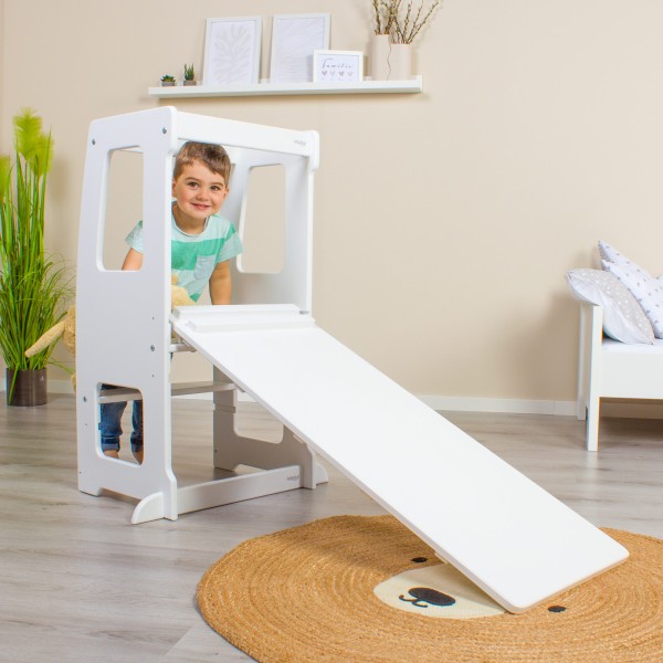 Babybay Τσουλήθρα για τον Πύργο Εκμάθησης & Σκάλα Αναρρίχησης Littlefoot  White - 1