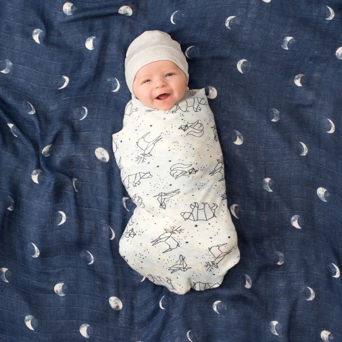 Aden + Anais Σετ 3 Μεγάλες Μουσελίνες Boutique Silky Soft Muslin Swaddles Stargaze - 1
