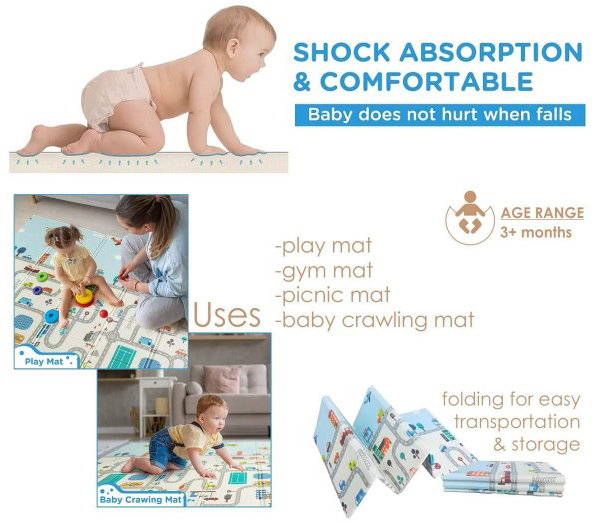 Bebe Stars Παιδικό Χαλάκι Δραστηριοτήτων 200x180εκ Διπλής Όψης Boho 100-502 - 1