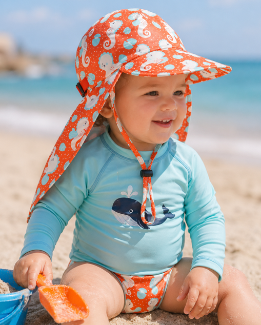 Zoocchini Cape Sunhat Upf50 Seahorse - 6-24M - 1