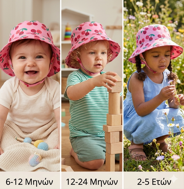 Αντηλιακό Bucket Καπέλο Cherry - 6-12M - 1
