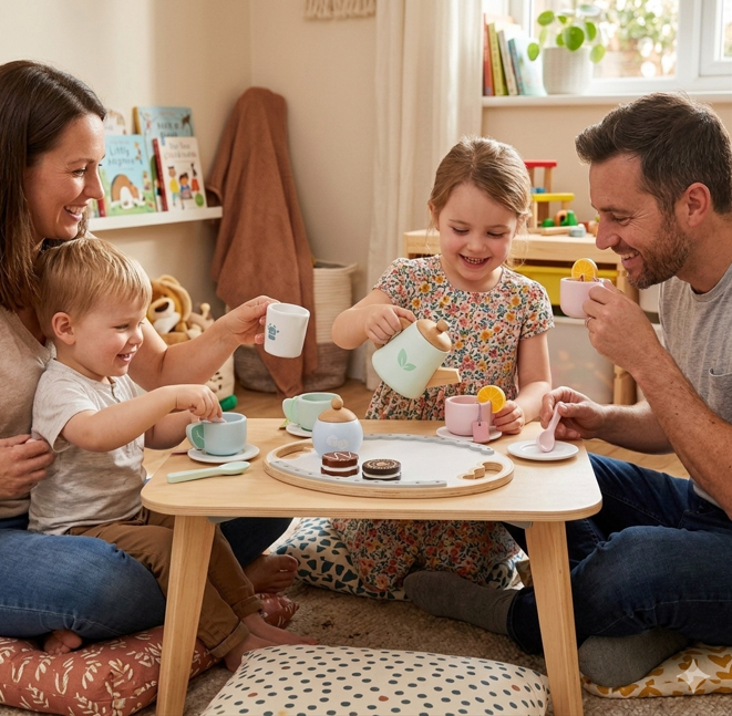Ξύλινο Σετ: Το Απογευματινό μου Τσάι (Tea Service Set) – Παιδικό Σετ Τσαγιού & Παιχνίδι Ρόλων-UMU134 - 1