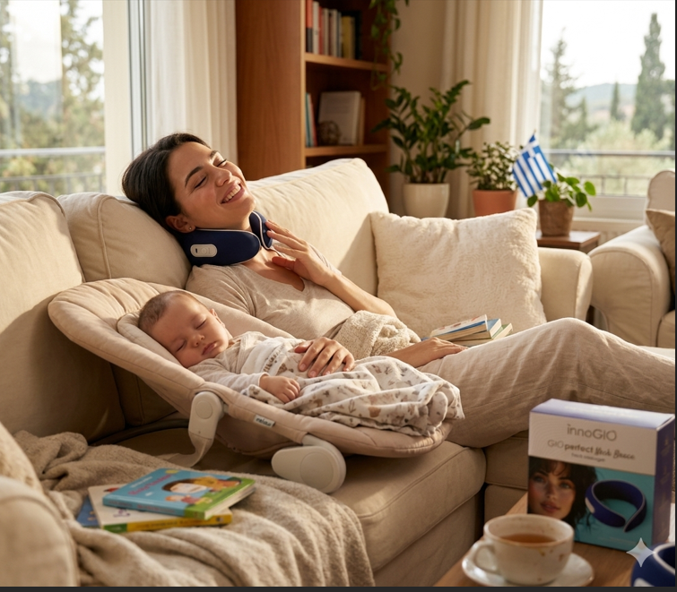 INNOGIO Συσκευή Μασάζ Αυχένα GIOperfect Neck Brace GIO-750 – Ασύρματο Θερμαινόμενο Μασάζ Αυχένα για Ανακούφιση & Χαλάρωση - 1