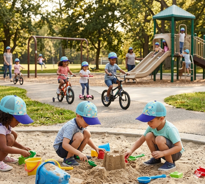 FlapJackKids Καπέλο Τζόκεϋ Jellyfish UPF50+ – Παιδικό Καλοκαιρινό Καπέλο για Παιδιά - Large 4-6 Yrs - 1