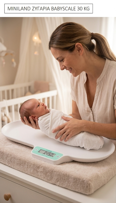 MINILAND ΖΥΓΑΡΙΑ ΜΩΡΟΥ BABYSCALE ΕΩΣ 30KG ΜΕ AUTO HOLD & ΛΕΙΤΟΥΡΓΙΑ TARE - 1