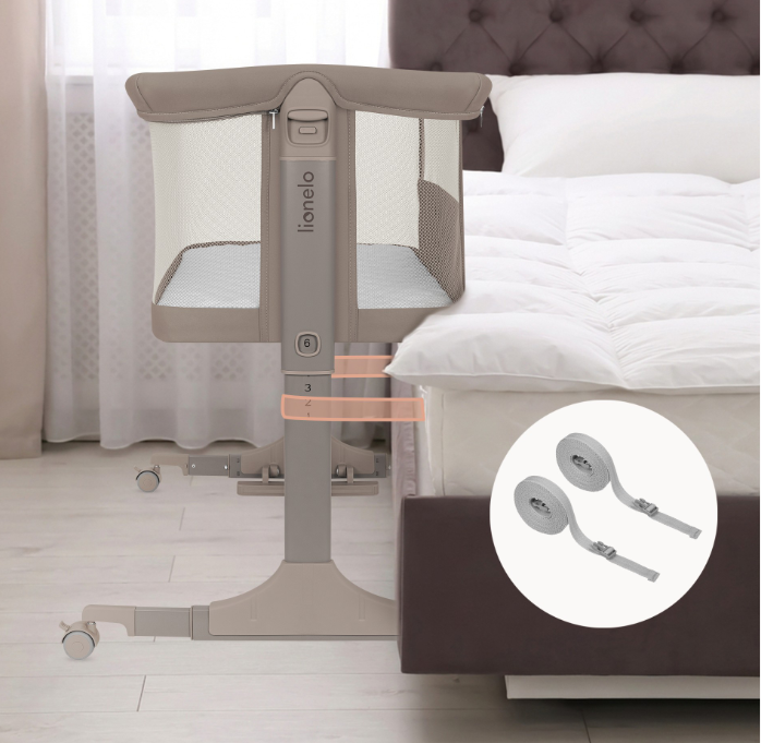 Lionelo Pari Λίκνο Συγκοίμησης 3 σε 1 Beige Taupe με Λίκνισμα, Ρυθμιζόμενο Ύψος & Στρώμα - 1