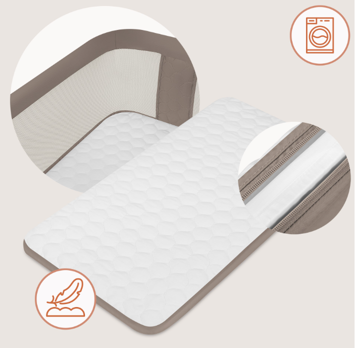 Lionelo Pari Λίκνο Συγκοίμησης 3 σε 1 Beige Taupe με Λίκνισμα, Ρυθμιζόμενο Ύψος & Στρώμα - 4