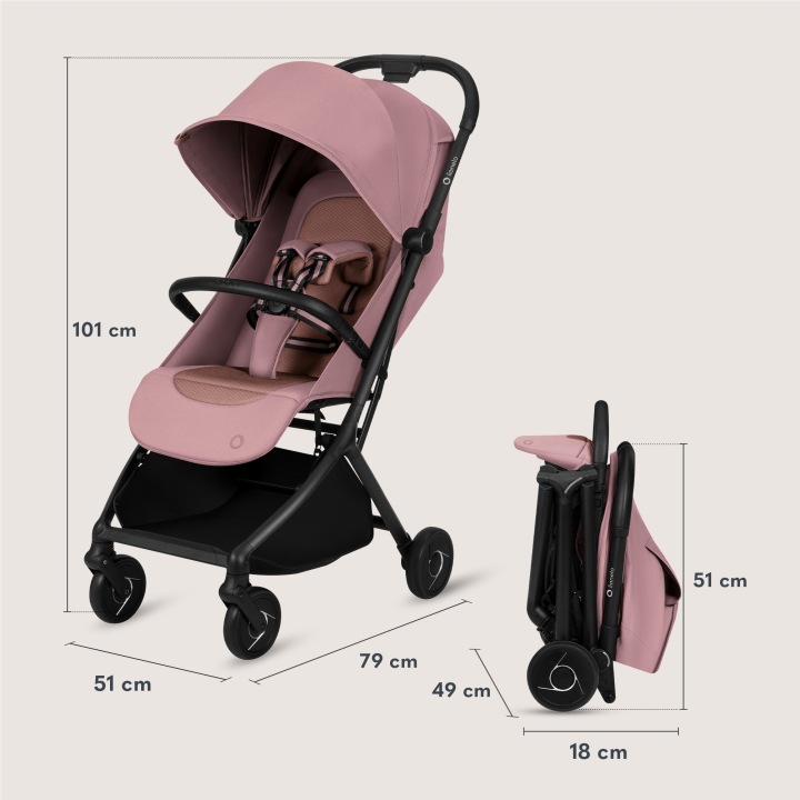 Lionelo Sia Καρότσι Ταξιδίου Έως 22Kg Pink Rose